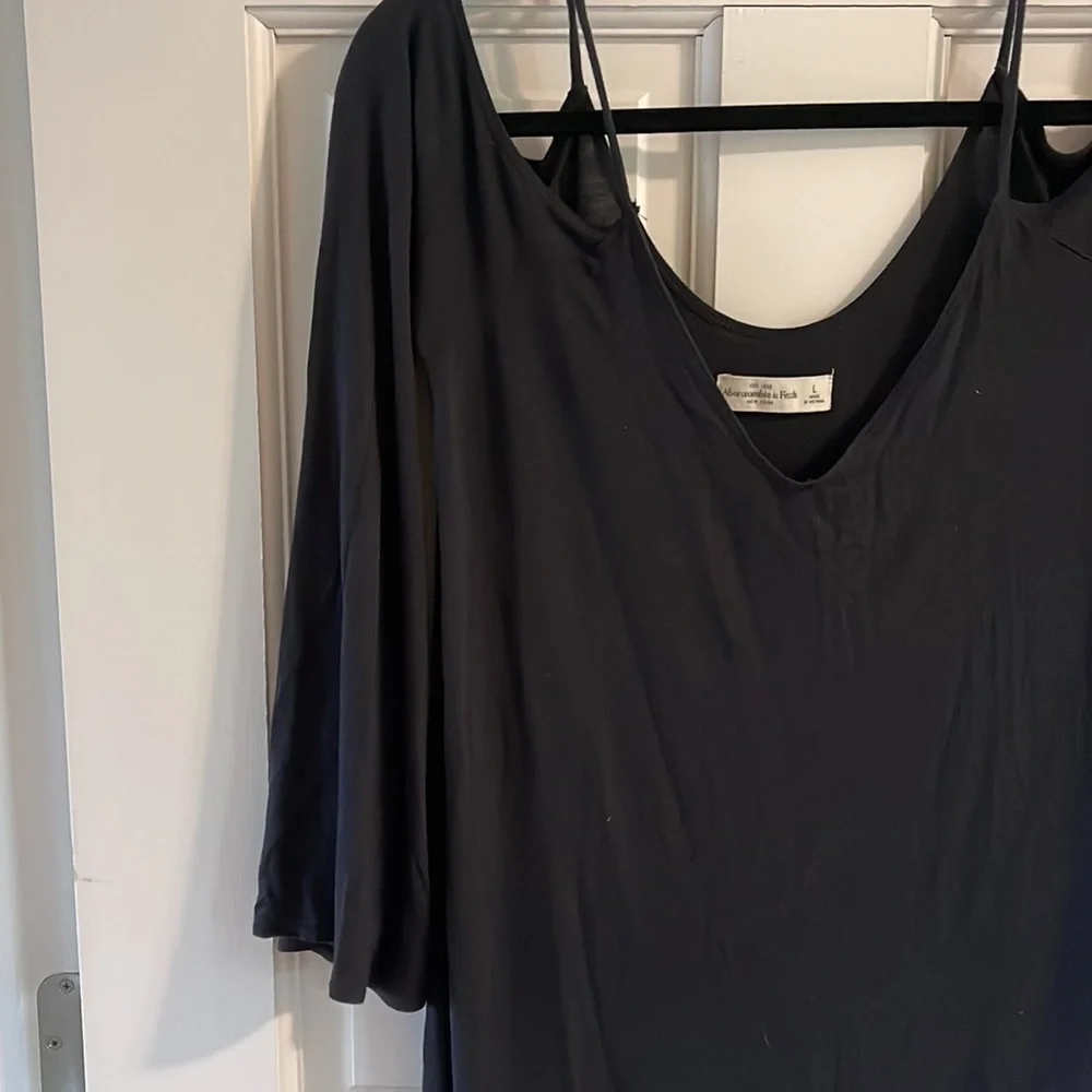 Black Abercrombie Super Soft cami open shoulder dress - Picture 3 of 3